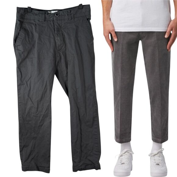 I Love Ugly Slim Kobe Pants Regular Rise Cropped Leg Straight Grey Men's Small - Picture 1 of 8